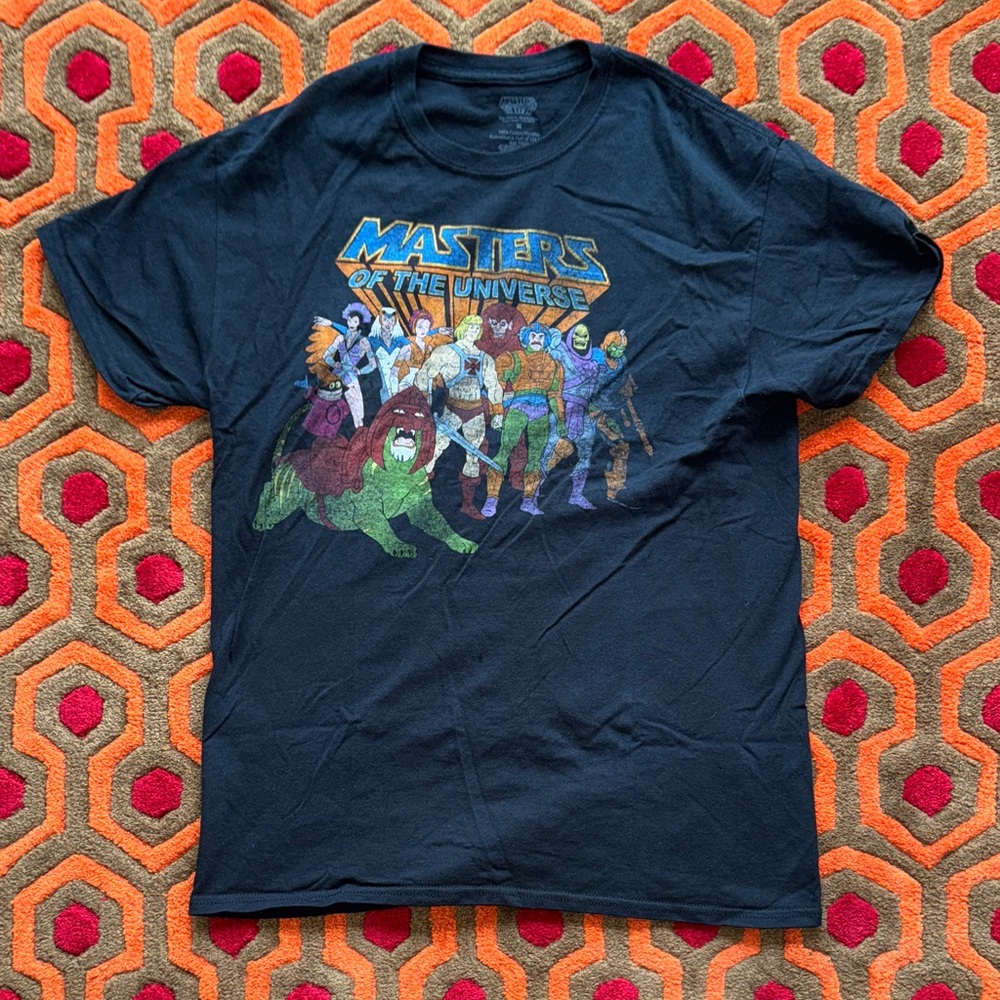 MAKE OFFER! He-Man Mattel Masters of the Universe Black Tee t-shirt Men's Med.
